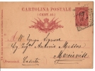 Cartolina postale viaggiata Napoli/Marcianise (1891)